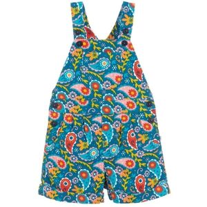Frugi Blue Cord Paisley Dungarees size 7/8